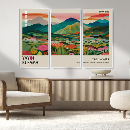 54215-MGV-CV-36X24-Yayoi Kusama Wall Art – Panoramic Japanese Landscape Canvas Print, Modern Abstract Nature Decor for Office, Bedroom or Living Room