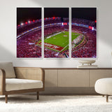 11343-MGV-FC-48X32-3P_White-Bryant-Denny Stadium Wall Art – Panoramic Alabama Crimson Tide Football Field Canvas Print, Game Day Decor for Office, Man Cave or