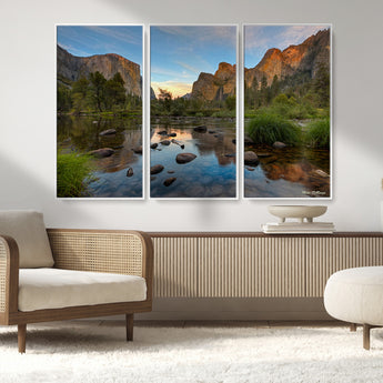 55893831-MGV-CV-36X24-Yosemite Valley Wall Art Canvas Print, Framed El Capitan Art Picture Print, Sierra Landspace Perfect Rustic Nature Decor Artwork