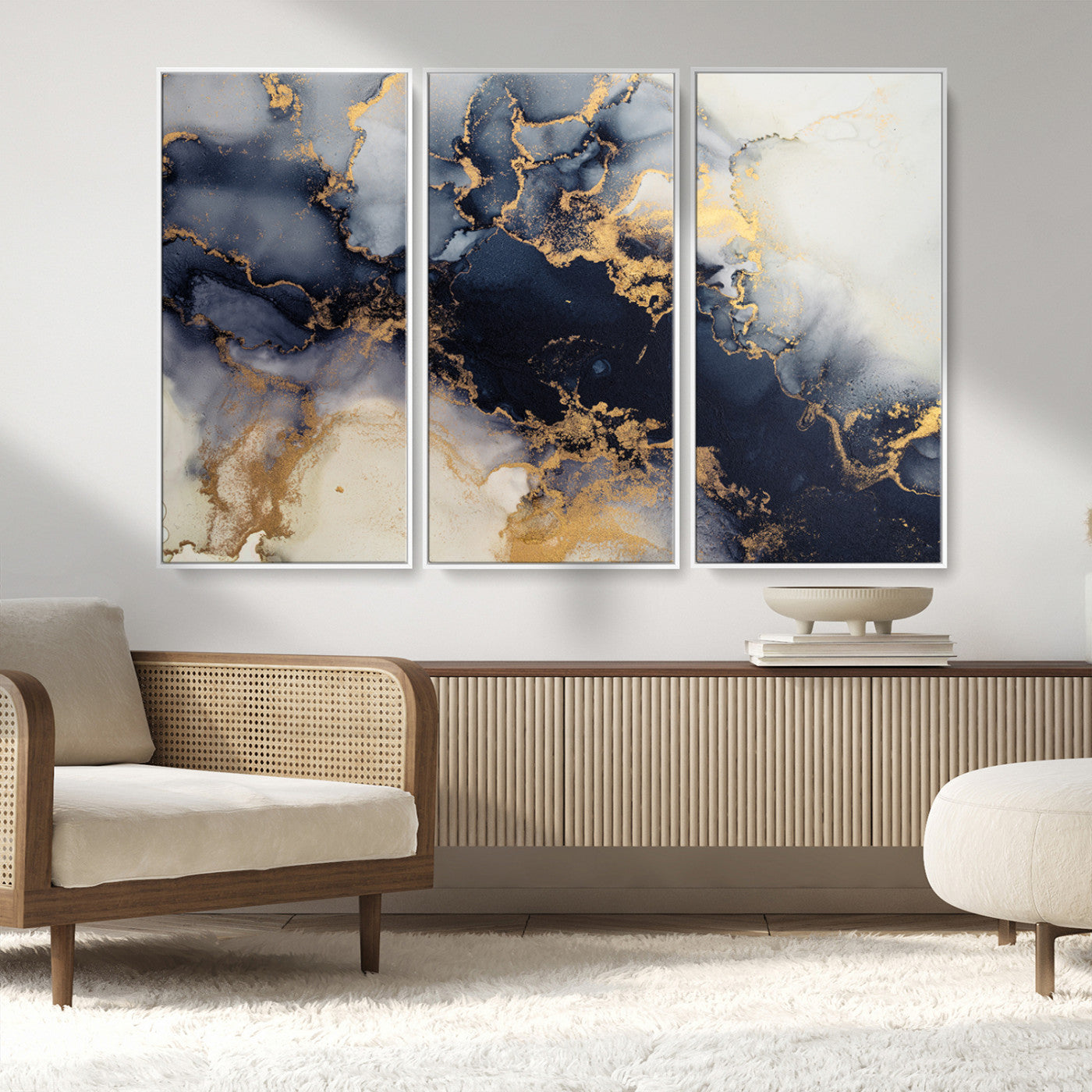 41136487-MGV-CV-36X24-Black Marble Wall Art Canvas Print, Framed Gold Veins Art Picture Print, Abstract Texture Perfect Moody Luxe Decor Artwork