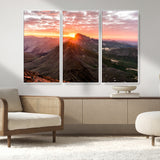 50957419-MGV-CV-36X24-Mountain Sunrise Wall Art Canvas Print, Framed Alpine Ridge Art Picture Print, Mountain Range Perfect Vibrant Rustic Decor Artwork