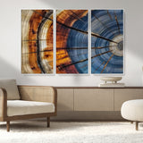 96890915-MGV-FC-48X32-3P_White-Abstract Tree Ring Wall Art – Rustic Nature Canvas Print with Wood Grain Texture, Modern Earth Tone Artwork for Office, Living