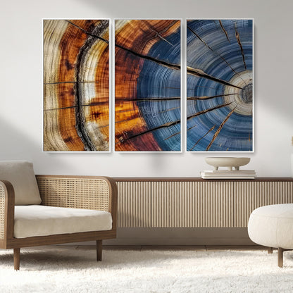96890915-MGV-FC-48X32-3P_White-Abstract Tree Ring Wall Art – Rustic Nature Canvas Print with Wood Grain Texture, Modern Earth Tone Artwork for Office, Living