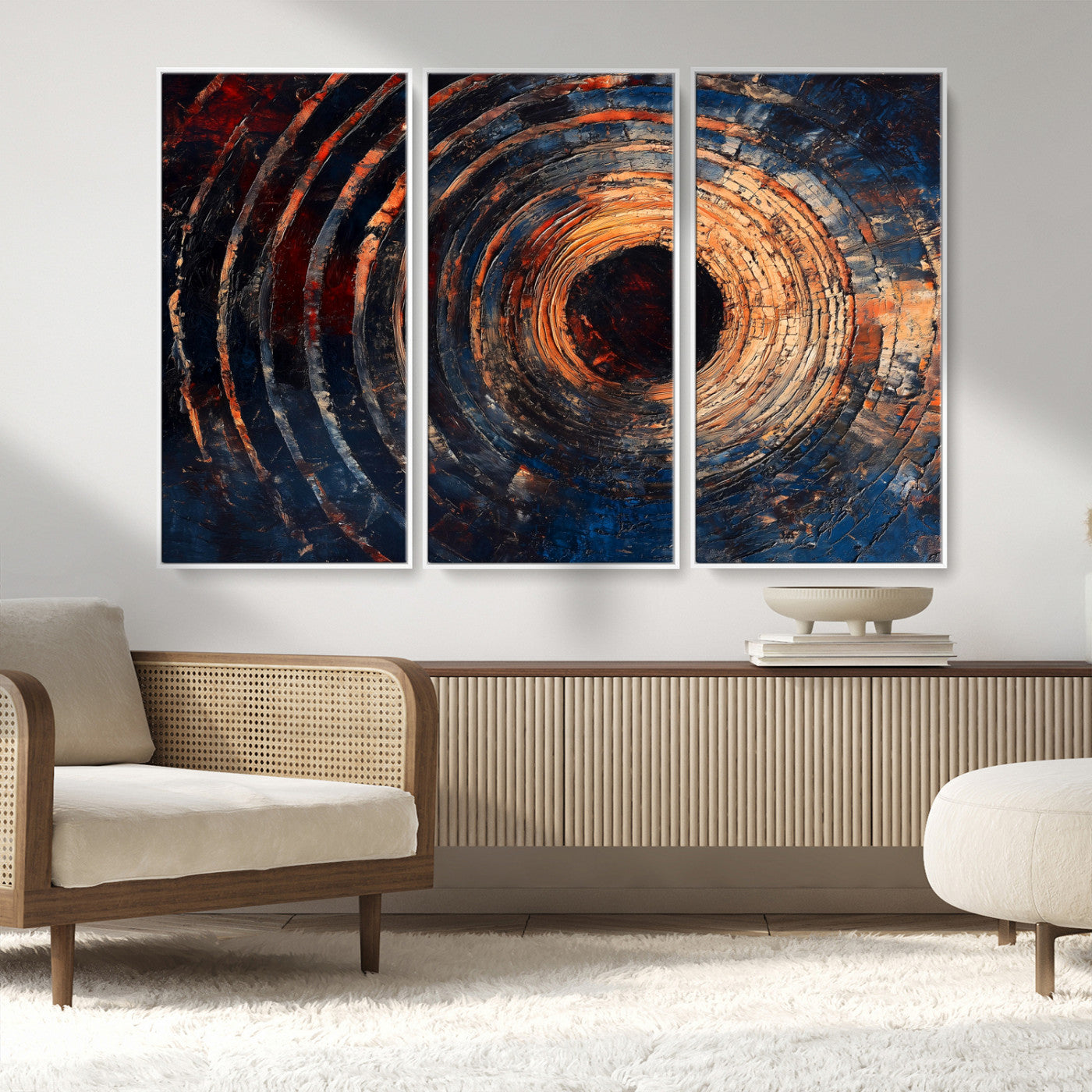 10017879-MGV-CV-36X24-Wood Tree Ring Wall Art Canvas Print, Framed Natural Wood Art Picture Print, Rustic Tree Slice Perfect Rustic Decor Artwork