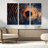 10017879-MGV-CV-36X24-Wood Tree Ring Wall Art Canvas Print, Framed Natural Wood Art Picture Print, Rustic Tree Slice Perfect Rustic Decor Artwork