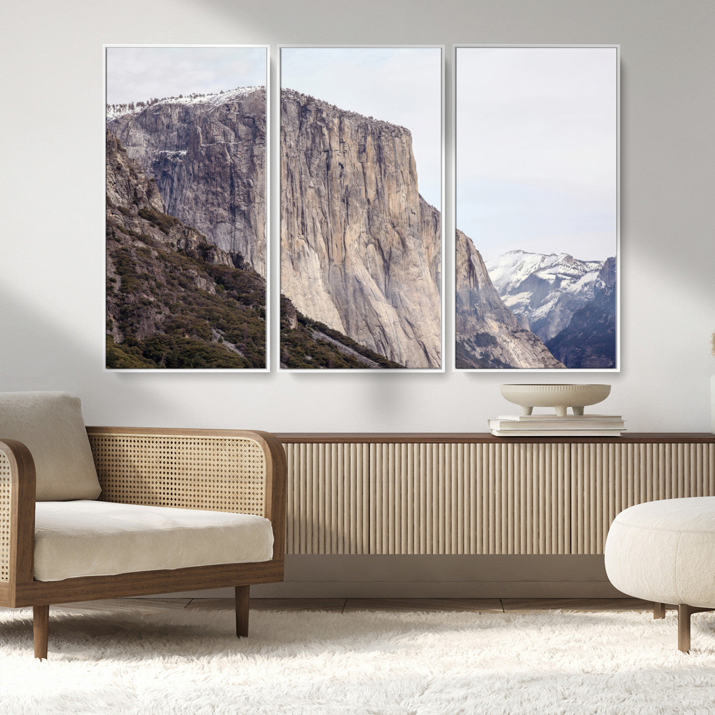74506434-MGV-CV-36X24-El Capitan Wall Art Canvas Print, Framed Yosemite Cliff Art Picture Print, Sierra Nevada Perfect Sierra Minimalism Decor Artwork