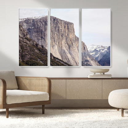 74506434-MGV-CV-36X24-El Capitan Wall Art Canvas Print, Framed Yosemite Cliff Art Picture Print, Sierra Nevada Perfect Sierra Minimalism Decor Artwork