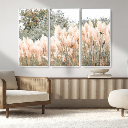 21826392-MGV-CV-36X24-Pampas Grass Wall Art Canvas Print, Framed Soft Pampas Art Picture Print, Pastel Grasses Perfect Soft Neutral Boho Decor Artwork