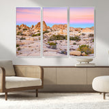 96167137-MGV-CV-36X24-Vibrant Sunset Sky Wall Art Canvas Print, Framed Joshua Tree Art Picture Print, Rugged Terrain Perfect Southwestern Boho Decor