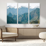 79393816-MGV-CV-36X24-Misty Mountain Wall Art Canvas Print, Framed Cloudy Andean Art Picture Print, Rugged Mountain Perfect Rustic Nature Decor Artwork