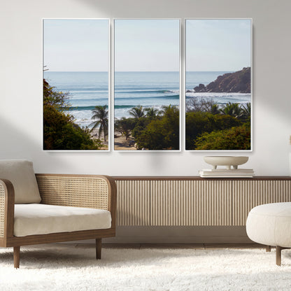 88336640-MGV-CV-36X24-Tropical Beach Scene Wall Art Canvas Print, Framed Coastal Photography Art Picture Print, Ocean Horizon Art Perfect Coastal Boho