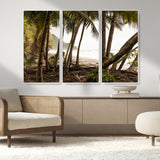 92093951-MGV-CV-36X24-Tropical Jungle Wall Art Canvas Print, Framed Palm Tree Forest Art Picture Print, Coastal Escape Perfect Jungle Retreat Decor