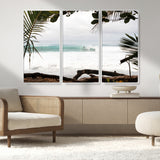 50382104-MGV-CV-36X24-Tropical Surf Wall Art Canvas Print, Framed Palm Tree View Art Picture Print, Beach House Art Perfect Boho Coastal Decor Artwork