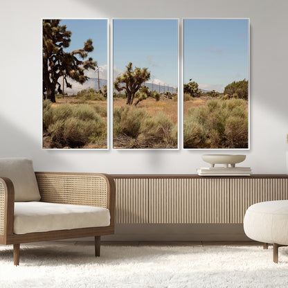 16114018-MGV-CV-36X24-Joshua Tree Wall Art Canvas Print, Framed Desert Landscape Art Picture Print, Mountain Horizon Perfect Southwestern Boho Decor