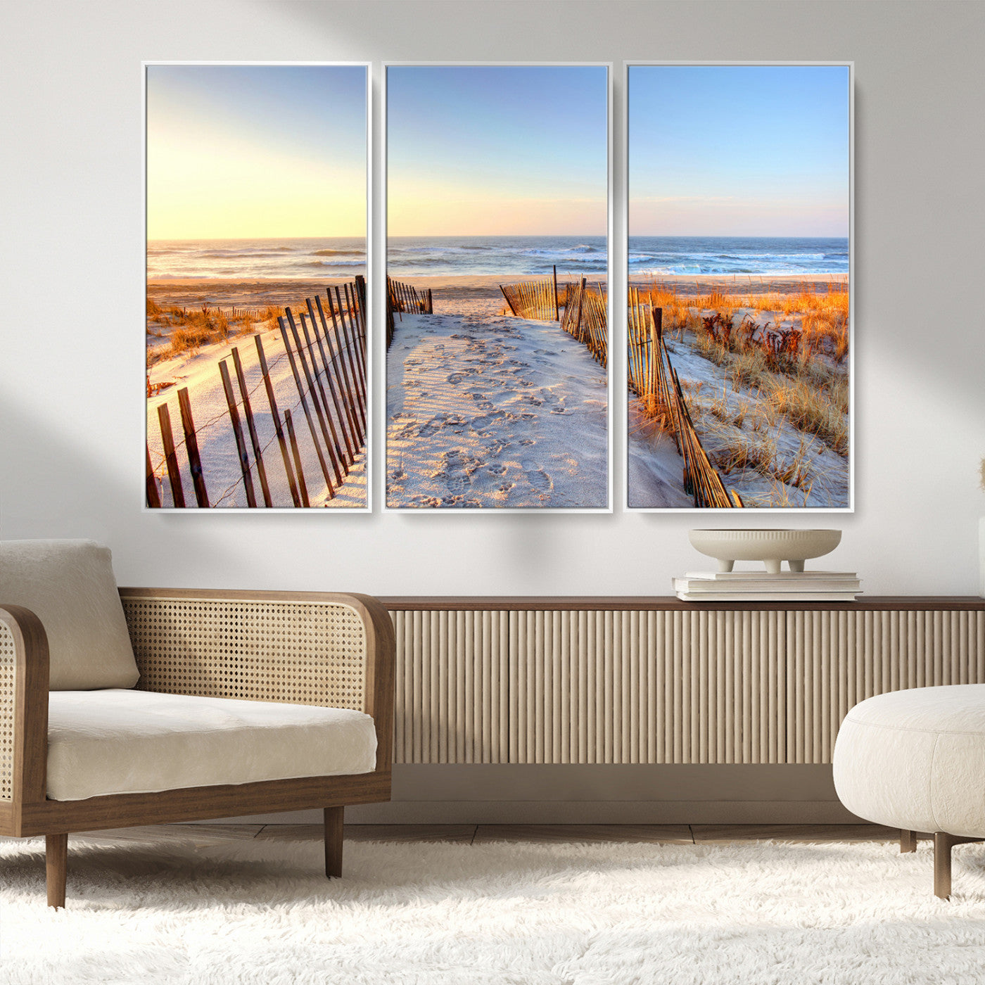 73351887-MGV-CV-36X24-Ocean Sunset Wall Art Wall Art Canvas Print, Framed Nautical Photography Art Picture Print, Summer Beach House Decor Perfect
