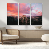 32786115-MGV-CV-36X24-Half Dome Wall Art Canvas Print, Framed Yosemite National Park Art Picture Print, Dramatic Sunset Perfect Adventurous Wilderness