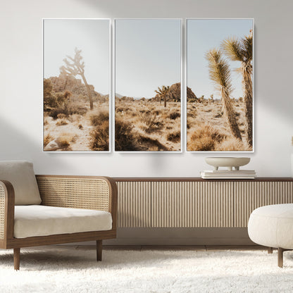 62783269-MGV-FC-48X32-3P_White-Joshua Tree Wall Art – Desert Landscape Photography Canvas Print, Southwest Nature Artwork Rustic Home Decor for Living Room,