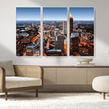 25096967-MGV-FC-48X32-3P_White-Atlanta Skyline Wall Art – Vibrant Cityscape Canvas Print, Modern Night Lights Urban Decor for Office, Living Room, or Apartment