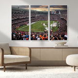 87578930-MGV-CV-36X24-Soldier Field Wall Art – Chicago Bears Football Stadium Sunset Canvas Print, Game Day Sports Decor for Man Cave, Bar, Office, or