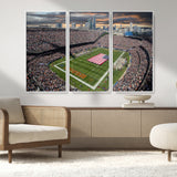 98106777-MGV-FC-48X32-3P_White-Soldier Field Wall Art – Chicago Bears Stadium Canvas Print with American Flag, Game Day Football Decor for Man Cave, Bar, or