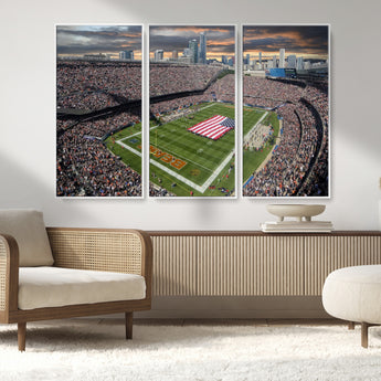 98106777-MGV-FC-48X32-3P_White-Soldier Field Wall Art – Chicago Bears Stadium Canvas Print with American Flag, Game Day Football Decor for Man Cave, Bar, or