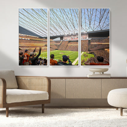 81960112-MGV-FC-48X32-3P_White-Futuristic Football Stadium Wall Art – Modern Dome Arena Canvas Print, Chicago Bears Concept Design Sports Decor for Man Cave or