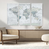 TEST111-MGV-CV-36X24-Personalized Adventure Awaits Push Pin World Map – Custom Framed Travel Tracker Canvas Wall Art for Home, Office