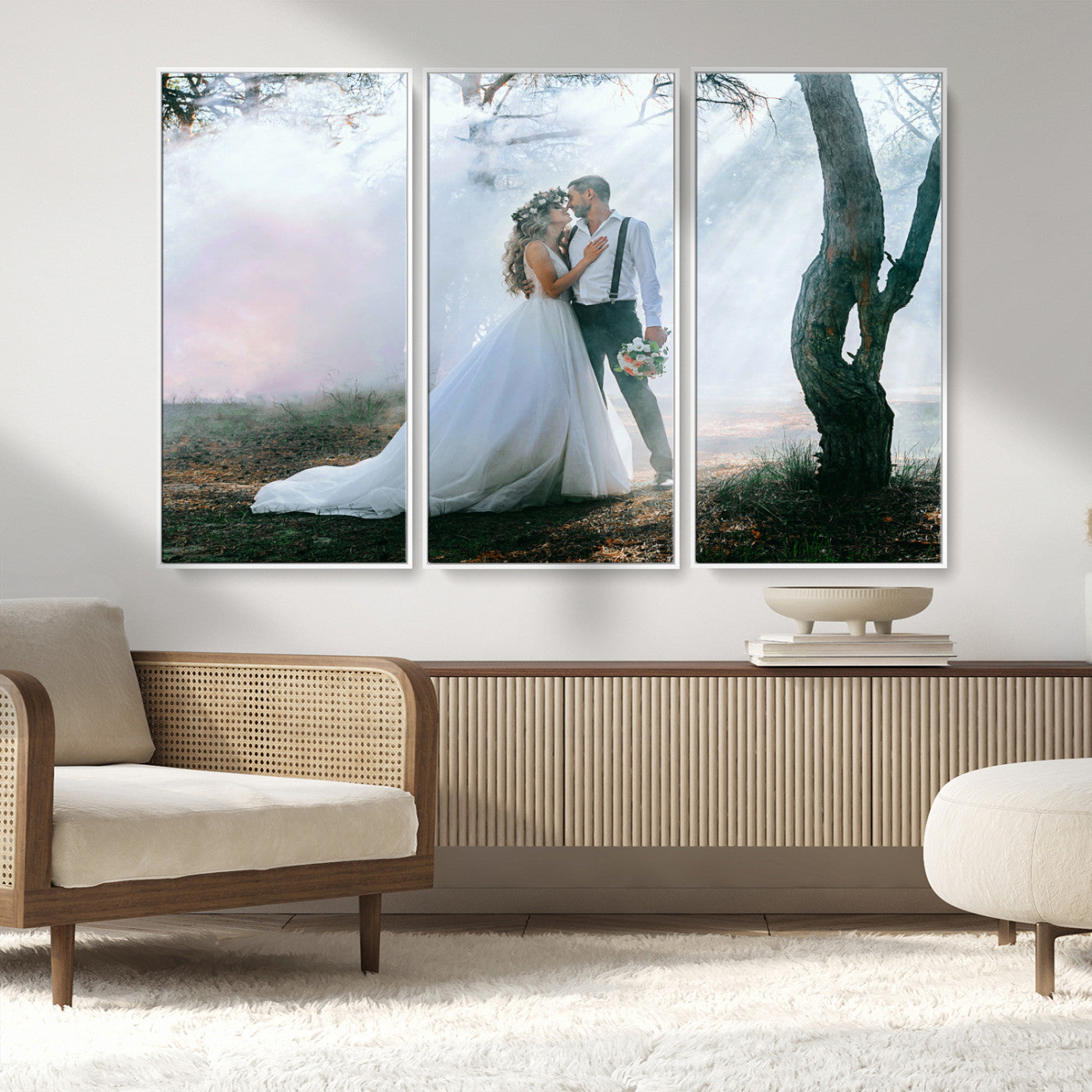 CSTM913-MGV-CV-36X24-Framed Wedding Canvas Print - Custom Wall Art Keepsake for Couples, Elegant Home Decoration Gift, Create Your Own Photo Canvas