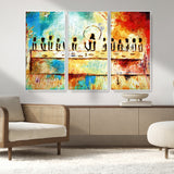 YKE34632598CR-MGV-CV-36X24-Abstract Last Supper with Apostles Wall Art Canvas Print