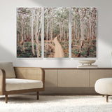 24760563-MGV-FC-48X32-3P_White-Forest Wall Art – Tranquil Woodland Path Canvas Print, Scenic Nature Photography Decor for Bedroom, Living Room, Office, Cabin or