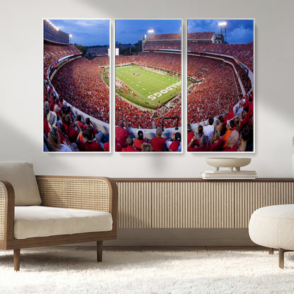 10244378-MGV-CV-36X24-Sanford Stadium Wall Art – Georgia Bulldogs Football Panoramic Evening Canvas Print, College Game Day Decor for Man Cave, Bar, or