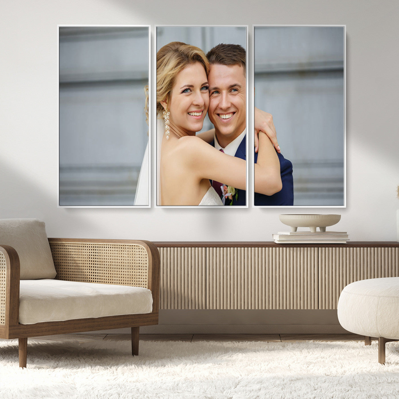 CSTM6030-MGV-FC-48X32-3P_White-Custom Canvas Wall Art – Personalized Photo Print for Wedding, Anniversary or Gift, Ready to Hang Canvas for Home Decor