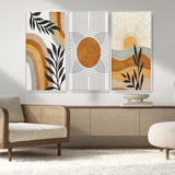 32359-MGV-CV-36X24-Modern Sun Wall Art Canvas Print, Framed Retro Horizon Art Picture Print, Sunburst Design Perfect Mid Century Boho Decor Artwork