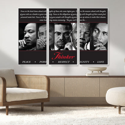 45112-MGV-CV-36X24-Black Icons Wall Art Canvas Print, Framed Thinker Art Picture Print, Motivational Quote Perfect Cultural Modern Decor Artwork