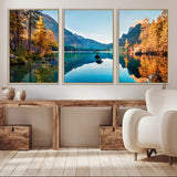 32962-MGV-CV-36X24-Mountain Lake Wall Art – Tranquil Autumn Landscape Canvas Print, Nature Reflection Decor for Living Room, Bedroom, Office or Cabin