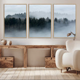 42596-MGV-CV-36X24-Misty Forest Wall Art – Atmospheric Pine Trees Canvas Print, Nature Landscape Decor for Living Room, Bedroom, Office, or Cabin