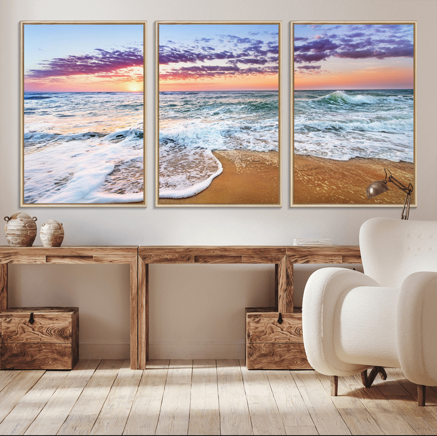 53006-MGV-CV-36X24-Ocean Beach Sunset Wall Art – Vibrant Seascape Canvas Print, Coastal Home Decor for Living Room, Bedroom, Office or Beach House