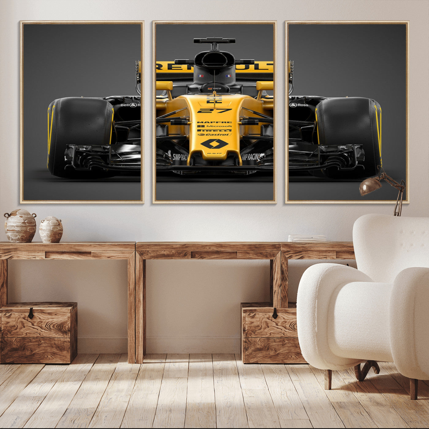 62882-MGV-CV-36X24-Renault F1 Racing Car Print - High-Performance Formula 1 Motorsport Wall Art, Perfect Gift for Racing Fans and Car Enthusiasts