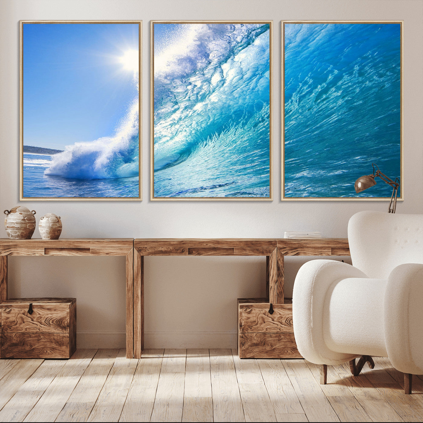 37494-MGV-CV-36X24-Ocean Wave Canvas Art – Stunning Blue Wave Photography, Coastal Wall Decor for Living Room, Bedroom or Office