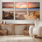 78111-MGV-CV-36X24-Sunset Pathway Wall Art – Panoramic Coastal Canvas Print, Tranquil Beach Decor for Living Room, Office or Bedroom