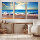 50522-MGV-CV-36X24-Ocean Sunrise Wall Art – Peaceful Beach Waves and Golden Horizon Canvas Print, Coastal Seascape Decor for Home or Office