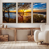 71863-MGV-CV-36X24-Lake Sunset Wall Art – Scenic Nature Canvas Print with Trees and Golden Sky, Serene Landscape Decor for Living Room, Bedroom or