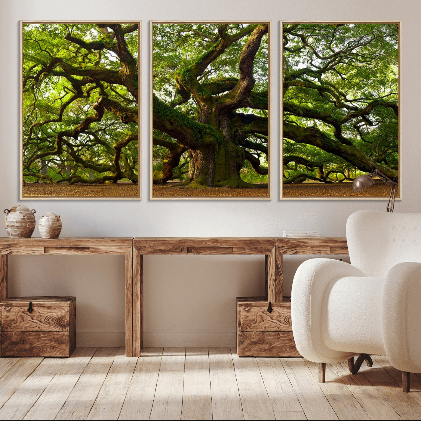 29407-MGV-CV-36X24-Ancient Oak Tree Wall Art – Majestic Nature Canvas Print, Large Tree Photography Decor for Living Room
