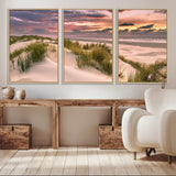 60570-MGV-CV-36X24-Beach Sunset Wall Art – Coastal Sand Dunes and Ocean Horizon Canvas Print, Tranquil Seascape Photography Decor for Living Room or
