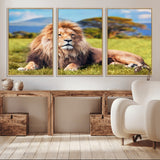 67826-MGV-CV-36X24-Majestic Lion Wall Art – King of the Jungle Canvas Print, Safari Wildlife Decor for Living Room, Office, or Man Cave