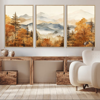72950-MGV-CV-36X24-Autumn Mountain Forest Wall Art – Golden Fall Landscape Canvas Print, Nature-Inspired Home Decor for Living Room, Bedroom or