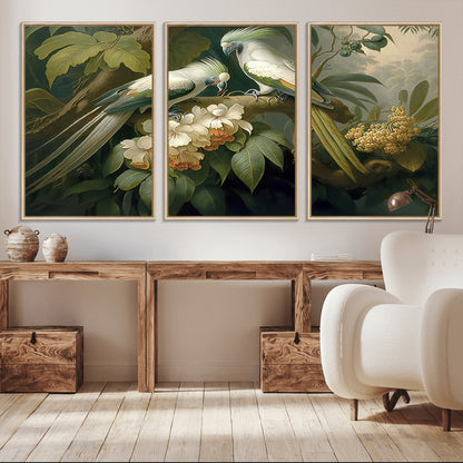 84047-MGV-CV-36X24-Tropical Birds Wall Art – Elegant Botanical Canvas Print, Exotic Nature Decor for Living Room, Bedroom or Office