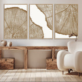 99692-MGV-CV-36X24-Tree Ring Linocut Wall Art Canvas Print, Framed Wood Cut Art Picture Print, Tree Rings Perfect Minimalist Rustic Decor Artwork