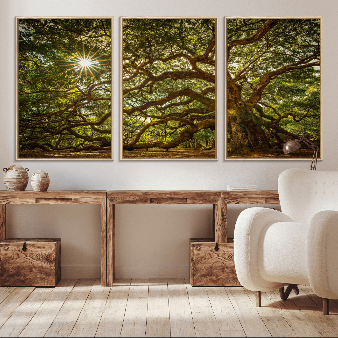 57983-MGV-CV-36X24-Angel Oak Tree Wall Art Canvas Print, Framed Oak Tree Art Picture Print, Angel Oak Perfect Rustic Nature Decor Artwork