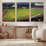 93707-MGV-CV-36X24-Los Angeles Stadium Wall Art Canvas Print, Framed Angel Stadium Field Art Picture Print, Anaheim Stadium Perfect Sports Room Decor